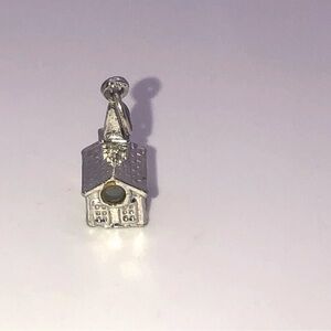 VTG Sterling Silver Church House Mini Charm Bracelet Charm
